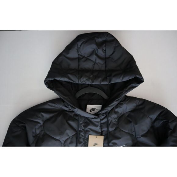 Nike FZ7364-010 Women's Sz L Black Sportswear Essential Quilted Anorak - Picture 8 of 13